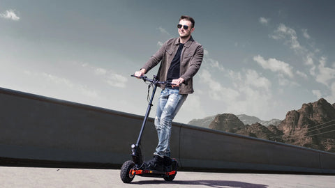 JOYOR S10-S-Z electric scooter parked in European city street