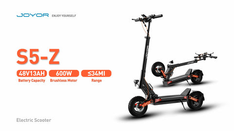 JOYOR S5-Z lightweight electric scooter full side upright studio view