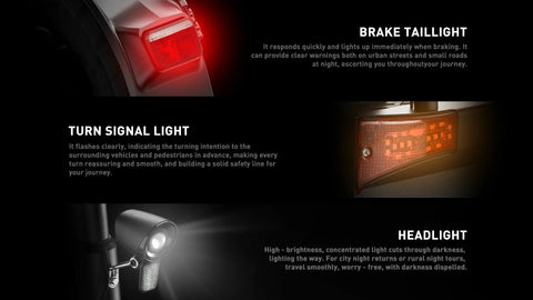 JOYOR S5-Z electric scooter rear taillight and brake system detail view